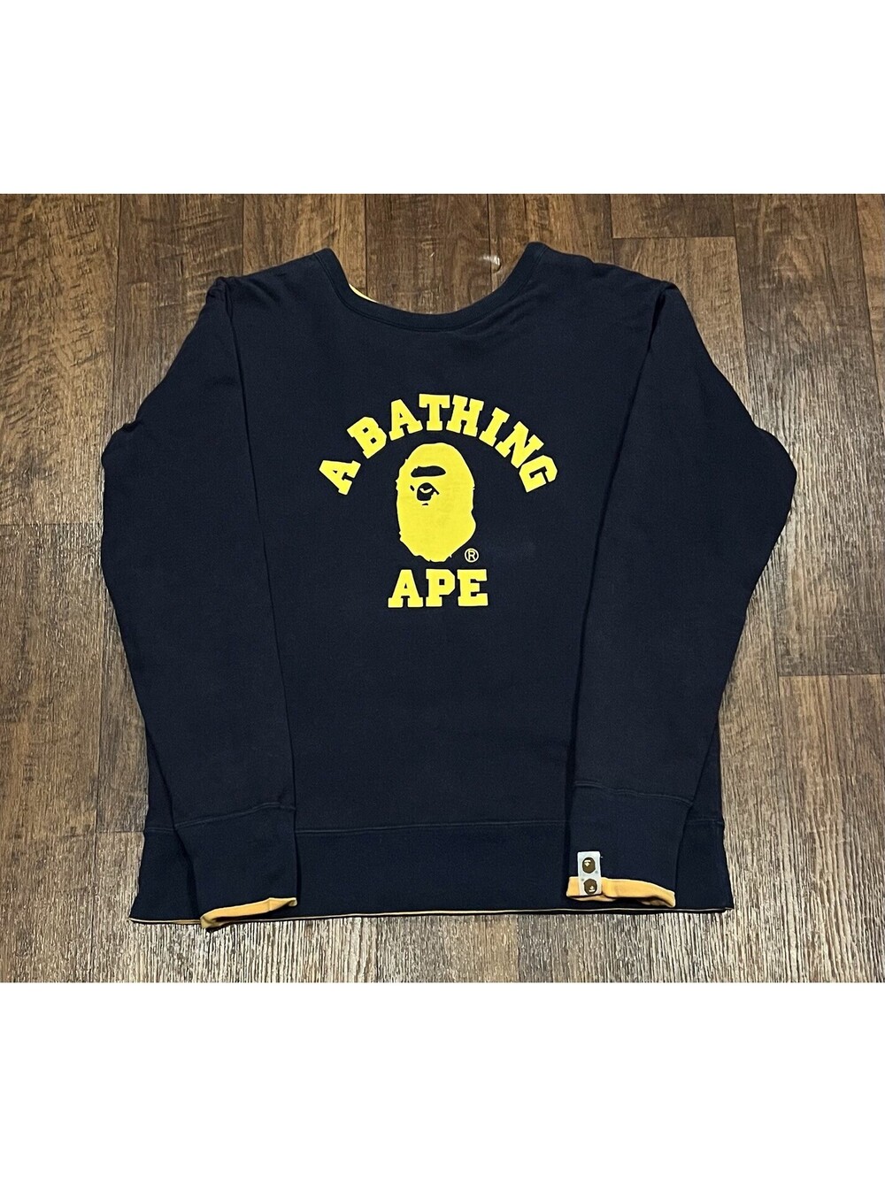 A Bathing Ape Bape Reversible Crew Neck Pullover Sweatshirt